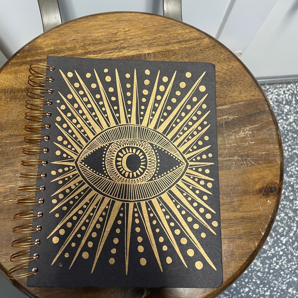 Gold Eye Spiral Notebook - Black & Gold Journal